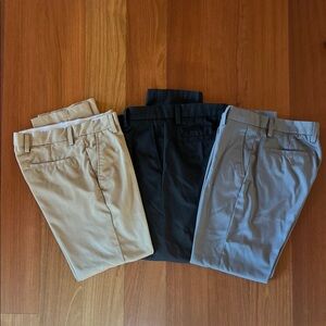 Set of Three Men's Golf Pants - Tan, Black, Gray